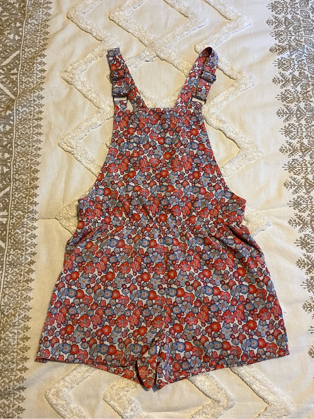 H&M Girls Floral Romper Overalls Size 8